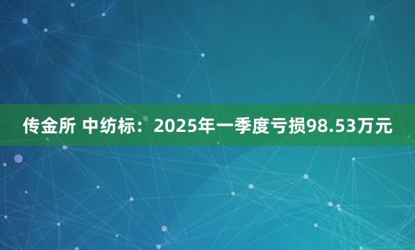 传金所 中纺标：2025年一季度亏损98.53万元